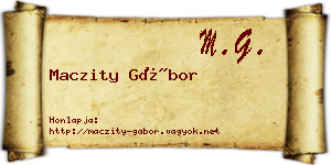 Maczity Gábor névjegykártya